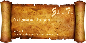 Zsigmond Tardos névjegykártya